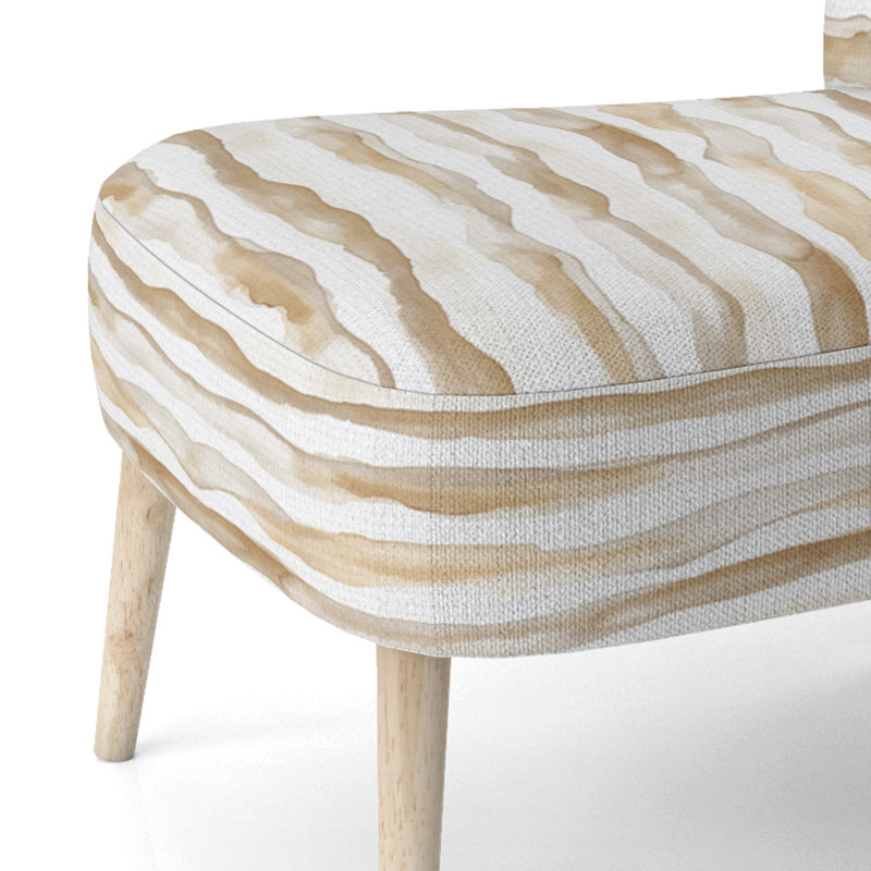 Chaise d'appoint en velours rayé, Chaise d'appoint sans accoudoirs