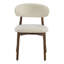 Ensemble de 2 chaises de salle à manger en bois massif beige avec revêtement en tissu doux intégré pour un siège et un dossier confortables. Doté d'un design de ferme minimaliste classique-836253953-836253952-836253954