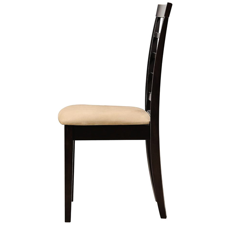 2 chaises de salle à manger Cappuccino avec housses beiges - dossier géométrique, coussin confortable Soft of Textiles