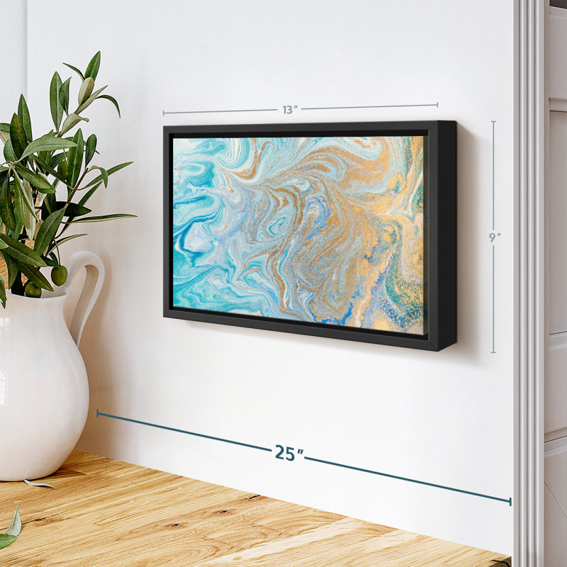 Impression abstraite sur toile marbrée, H 9 po x l 13 po