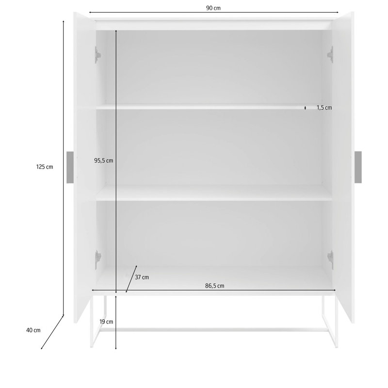 Asia Rectangle Accent Cabinet, Black