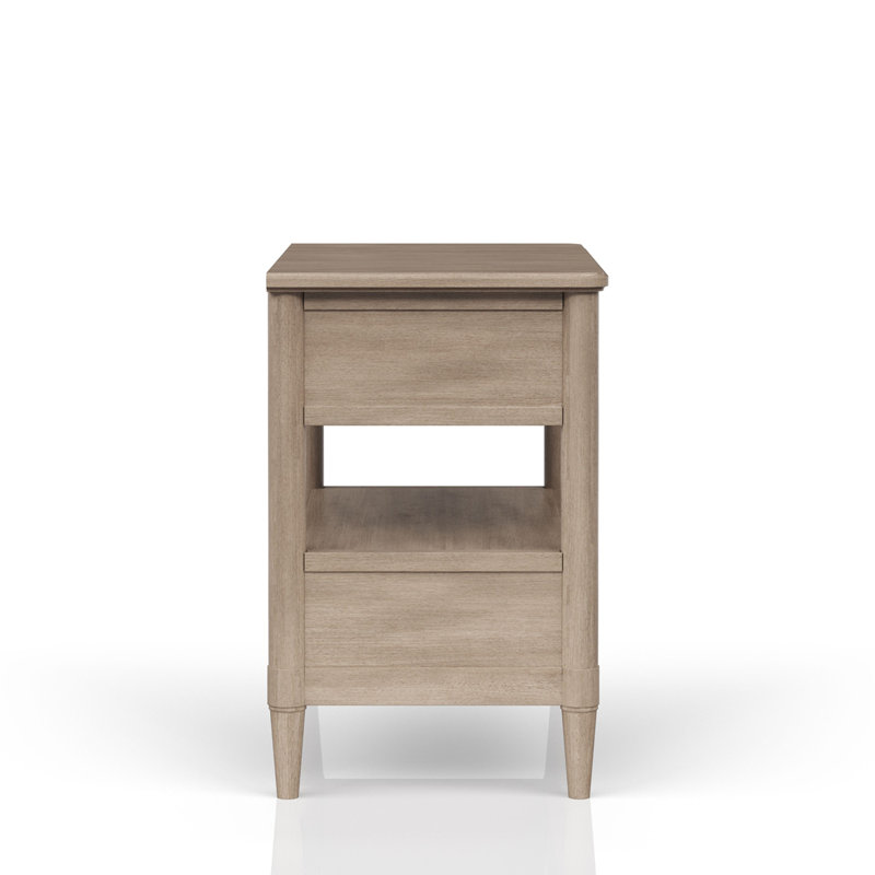 Table de chevet ouverte avec 2 tiroirs, Sable