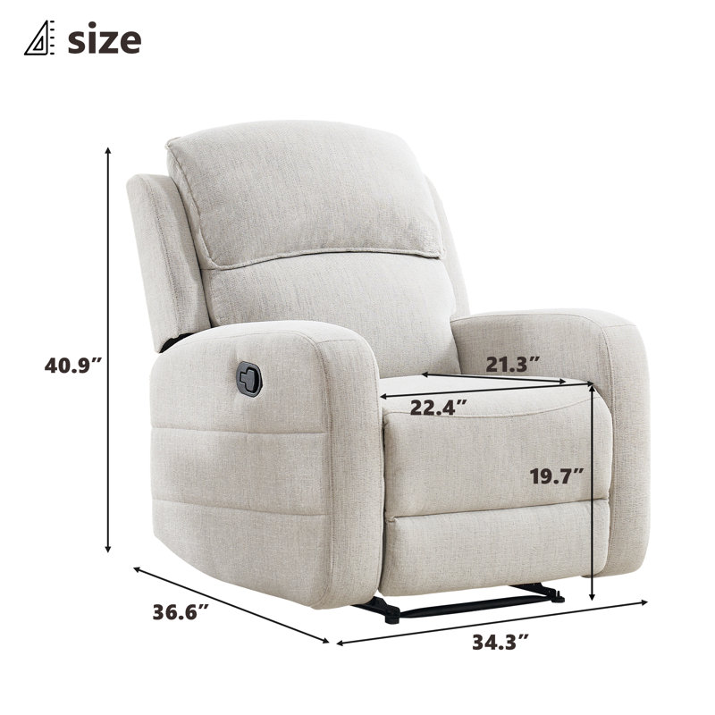 Fauteuil inclinable manuel l 34,3 po Layelle, Beige