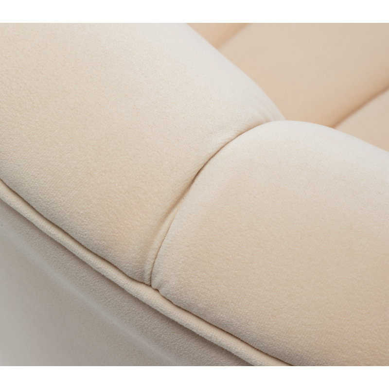 Velours capitonné large de 28 po Murrow, Velours beige, 2