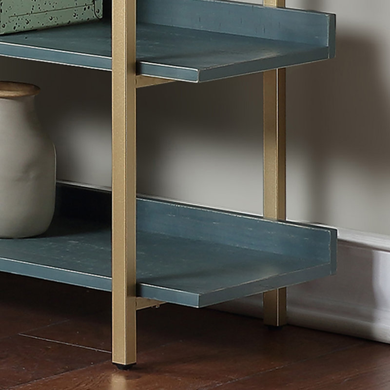 Auden 56.75"H 5-Tier Display Bookcase, Antique Blue