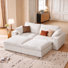 Causeuse modulaire 81,1 po, causeuse modulaire confortable, 2 sièges profonds et 2 repose-pieds avec rangement