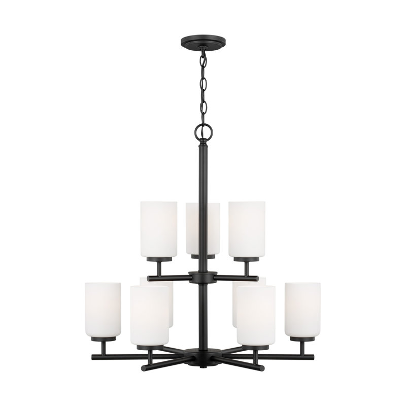 Oslo Nine Light Chandelier from Generation Lighting , No, Midnight Black
