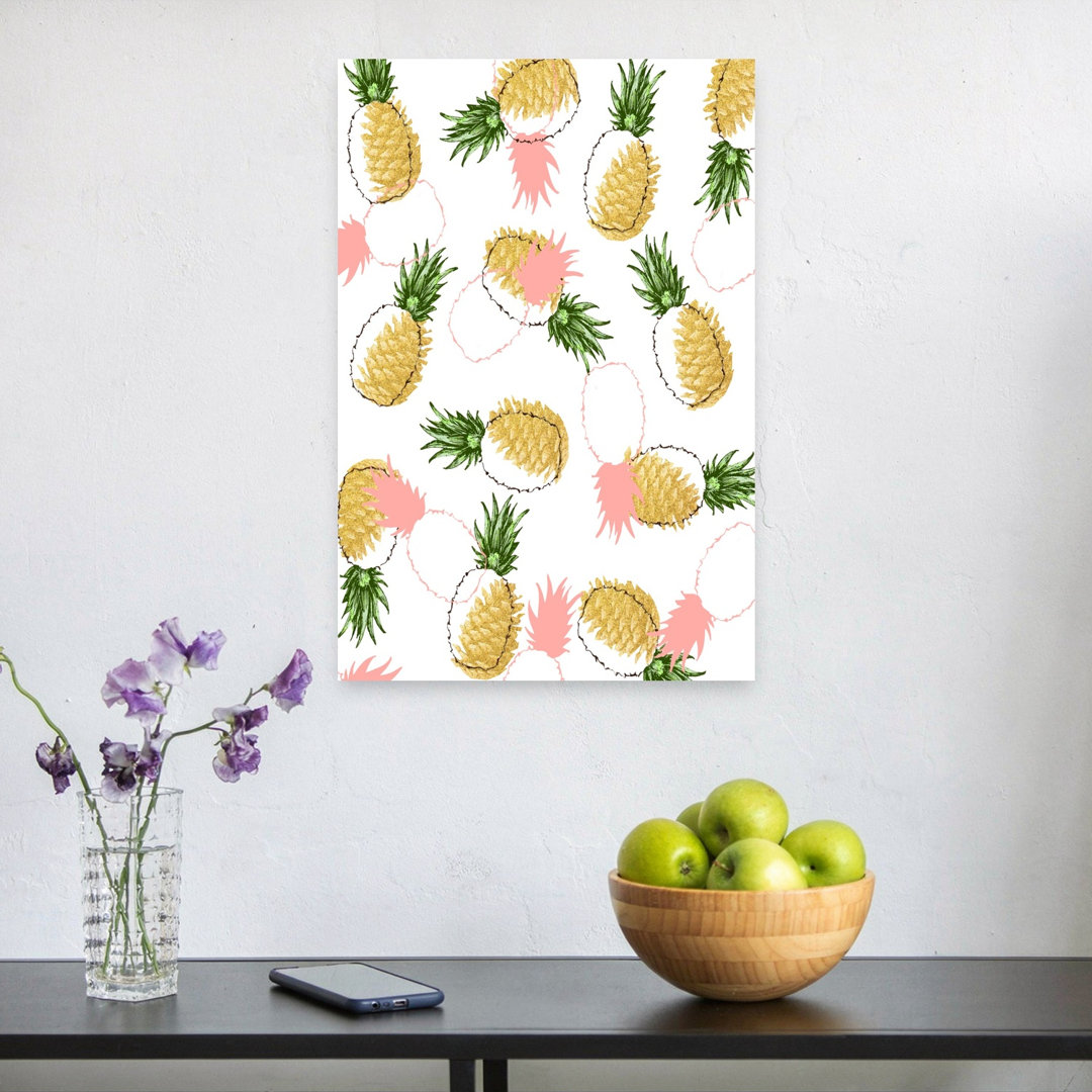 Tropical Pineapple Art Abstract Modern Playful Fruit Summer Wall Art Print