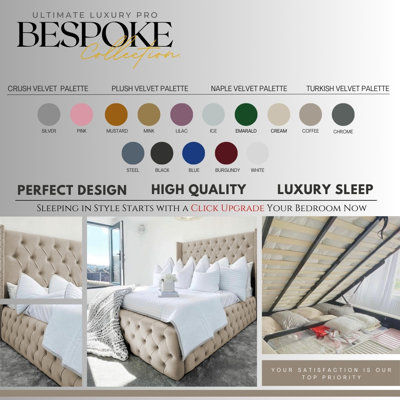 Ericka Chesterfield Ottoman Storage Bed - Deep Button-Tufted Velvet Upholstered Bed Frame