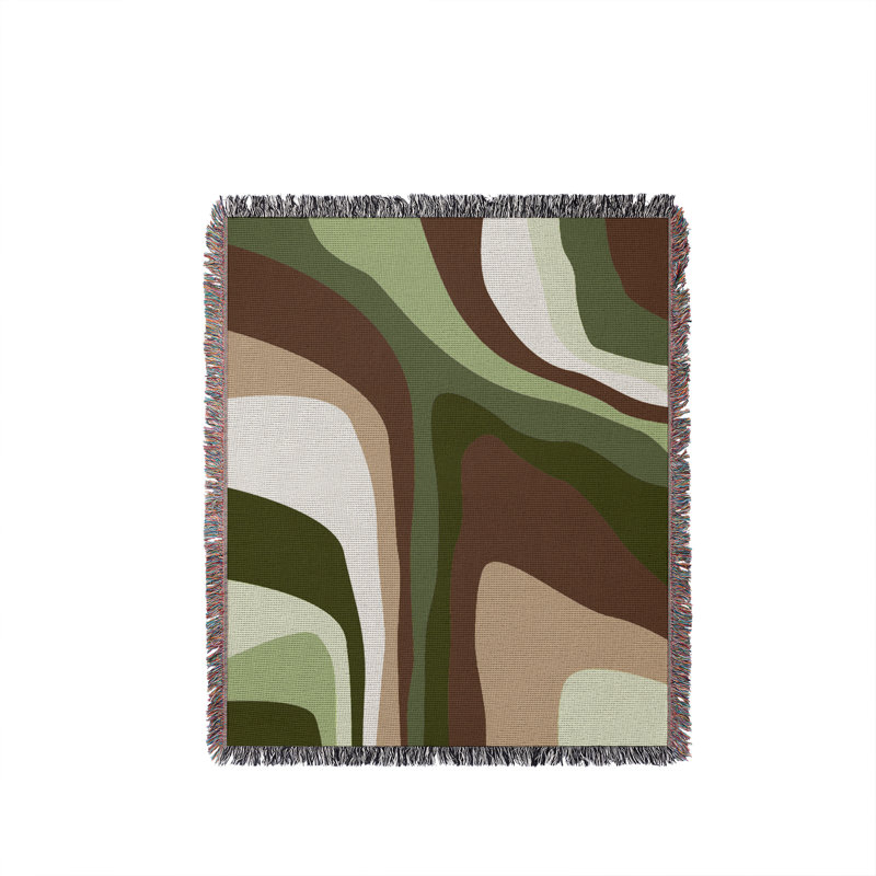 Jeté en coton Clegg, 60 po x 80 po, Vert