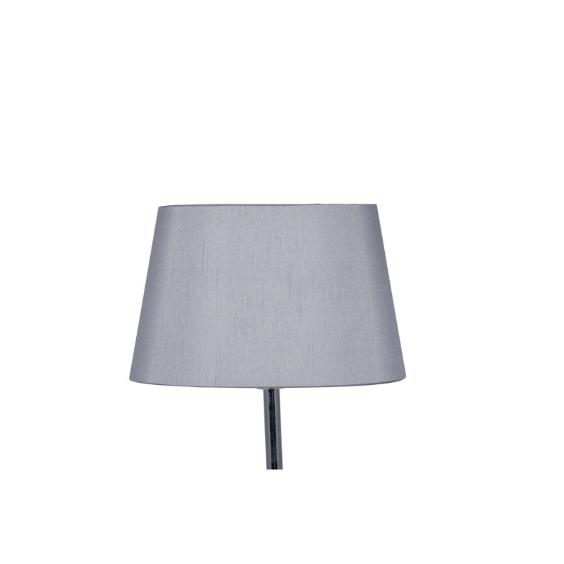 Martha Oval Silk Mix Tapered Lampshade, Steel Grey, 16cm H x 25cm W x 14cm D