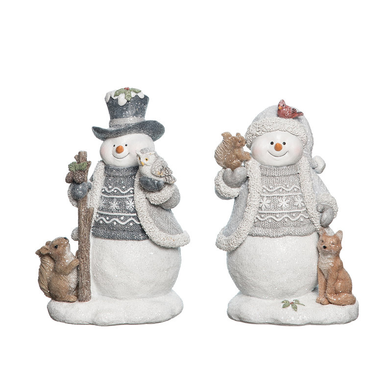 Figurine bonhomme de neige, ensemble de 2