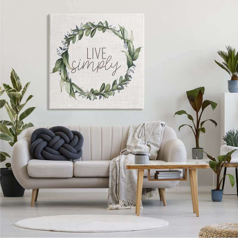 «Live Simply Expression» par - Art textuel, H 36 po x l 36 po, Plaque murale
