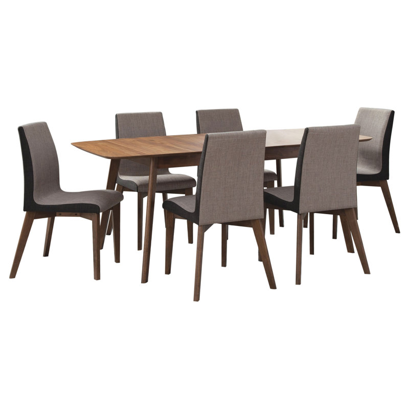 Ensemble de salle à manger 7 pièces Melvinia, 7 pièces : table, 6 chaises