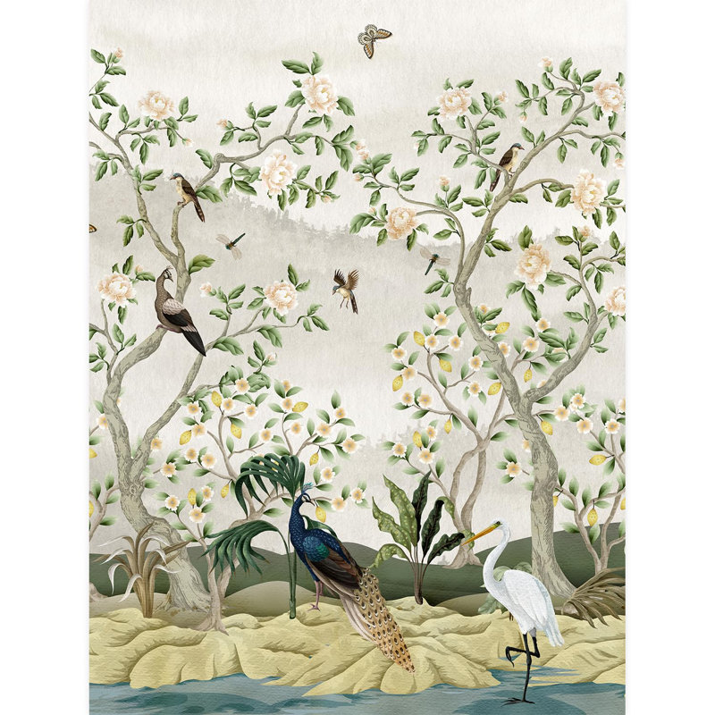 Bordure florale pelez et collez, L 96 po x l 72 po