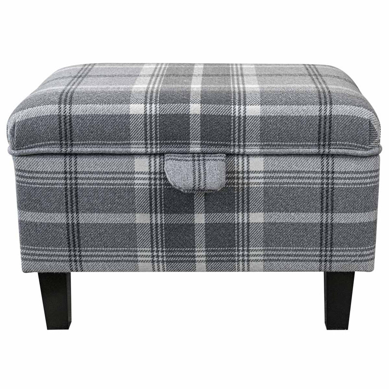 50.8cm Wide Rectangle Plaid Footstool Ottoman with Storage