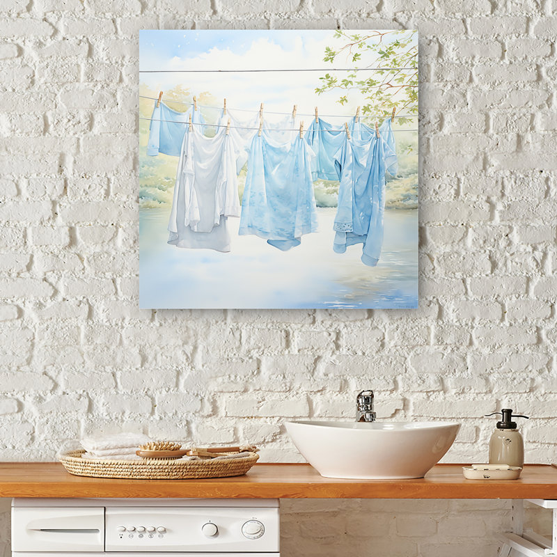 Art mural Wash Wash Blues In Provence 3, H 32 po x l 24 po x P 1 po