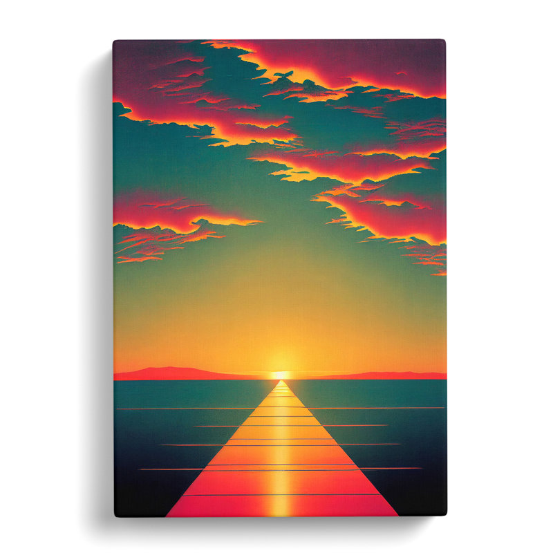 Flashy Sunset View - Wrapped Canvas, 76cm H x 50cm W