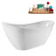 Baignoire autoportante blanche lustrée 51 "avec drain interne Streamline