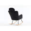 Fauteuil oscillant berçant gris foncé avec rembourrage en mousse et coussins-647169147