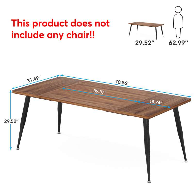 Metal Base Dining Table, Black