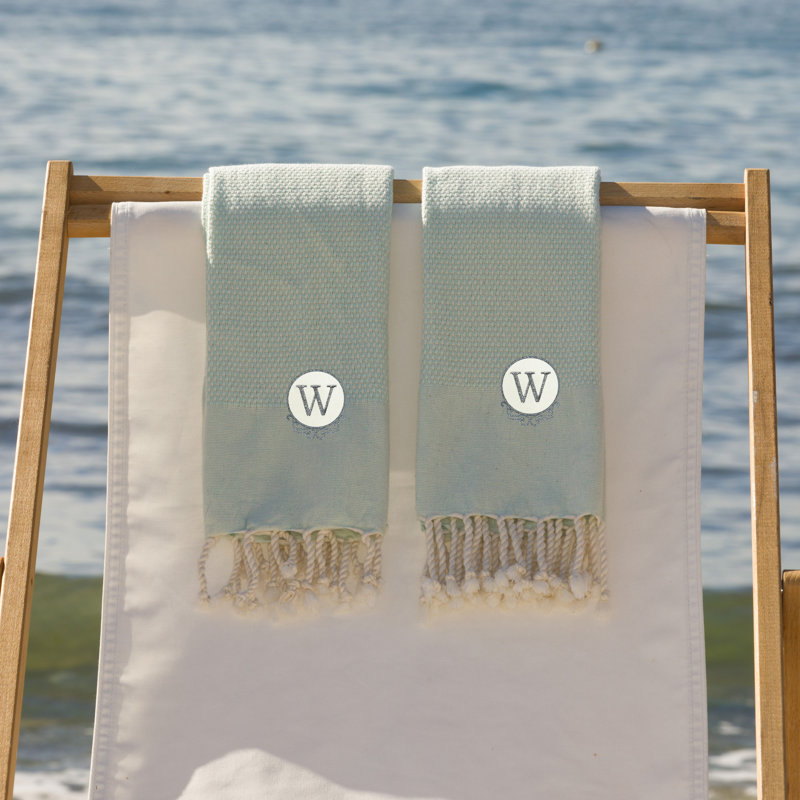 Serviettes de bain / invité Fun in Paradise Pestemal (ensemble de 2 serviettes 100% coton turc, Écume de mer, A