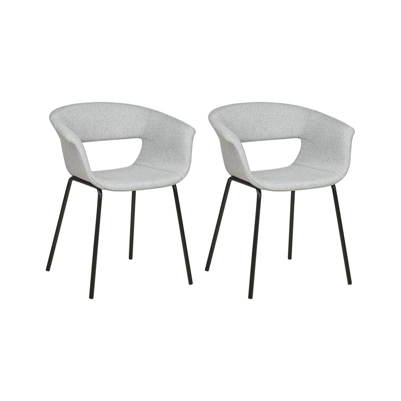 Meurer 43cm H Polyester Blend Upholstered Metal Spindle Side Chair, Grey