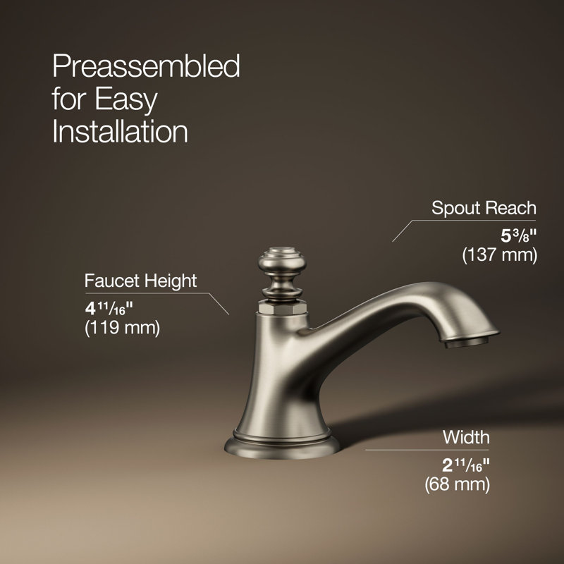 Artifacts Bathroom Sink Spout with Bell Design, Vibrant Brushed Nickel