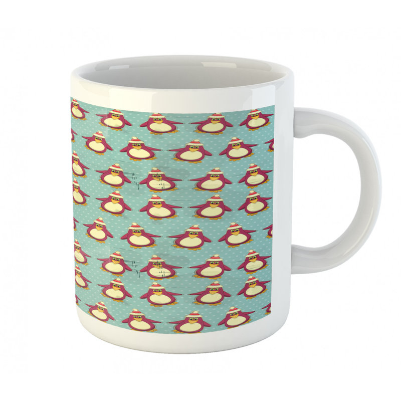 Grande tasse à café amusante penguins