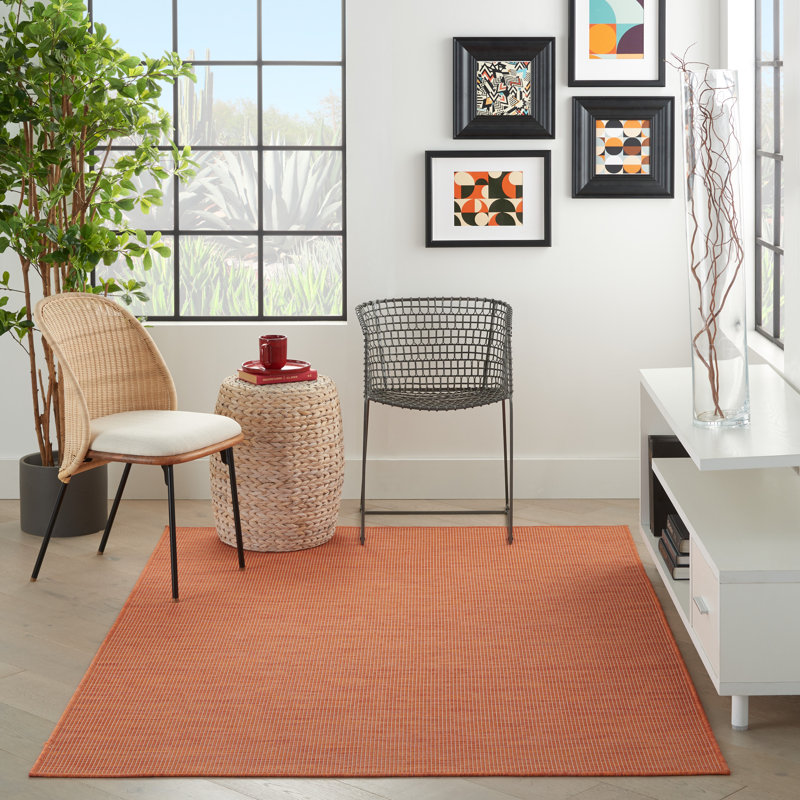 Tapis terre cuite intérieur / extérieur Lillehammer, Rectangulaire 4 pi x 6 pi, Terre cuite