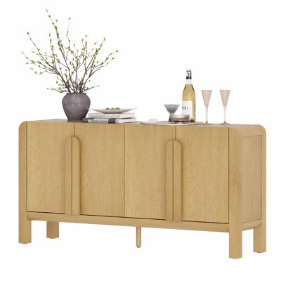 Adora Teen Dresser For Bedroom With Curved Profile Design,63" Wide Modern Chest With Adjustable Shelves,Wood Closet Clothes Storage Organizer For Kids Room, Living Room