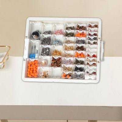 42 Grids Clear Plastic Bead Organizer Small Items Storage Containers