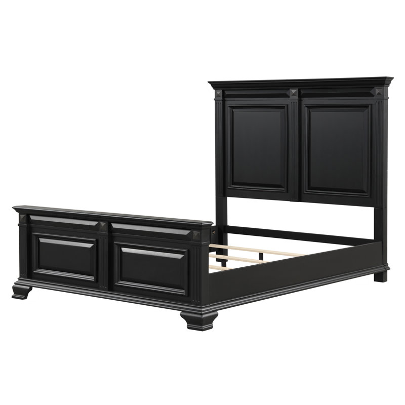 Samuelsson Solid Wood Standard Bed, Queen, Vintage Black