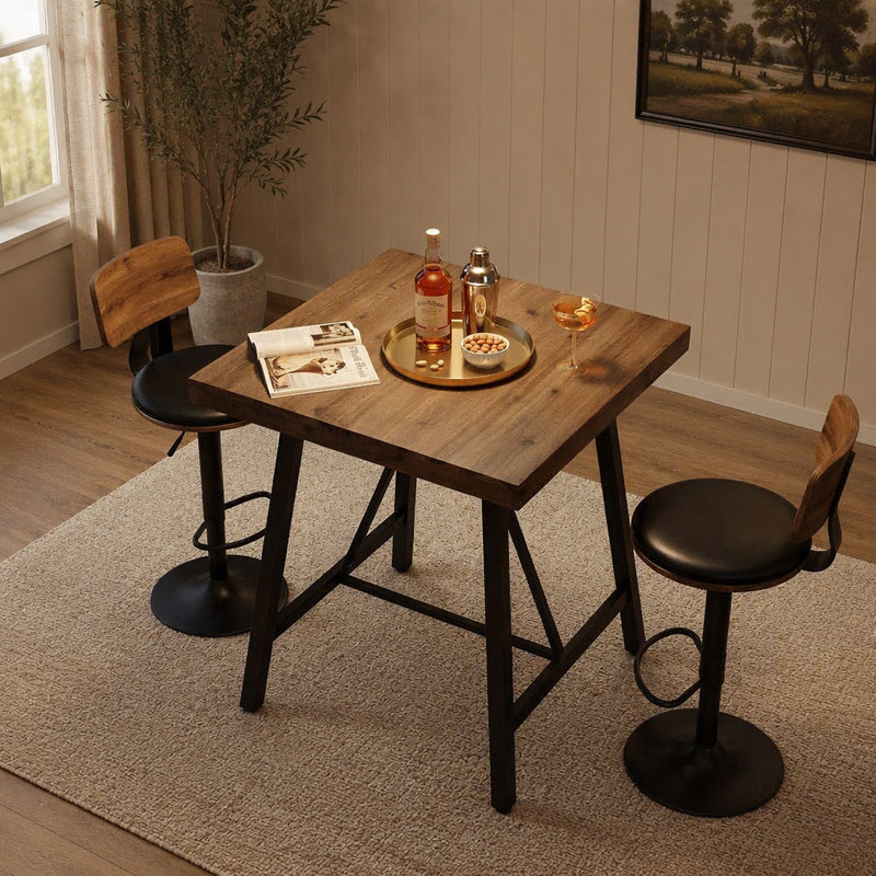 Table de bar en bois massif 31,5 po