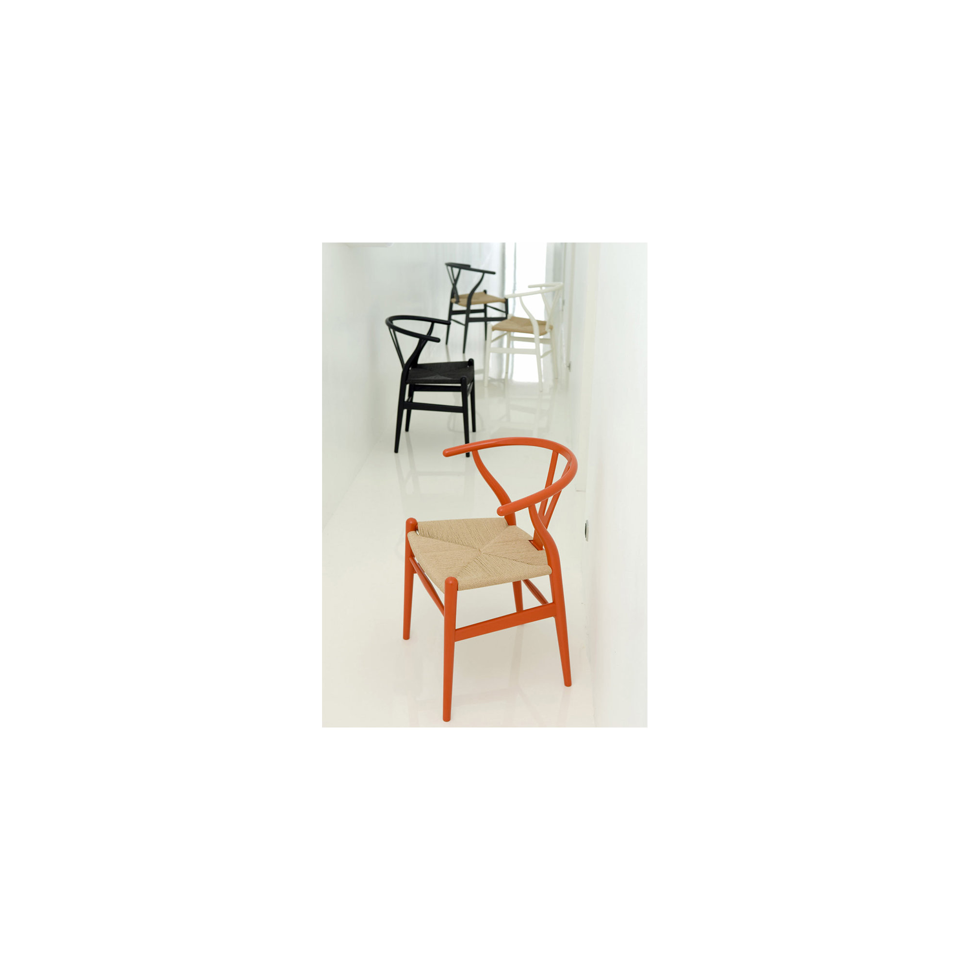 Baruti Wooden Wicker Dining Chair, Orange/Beige