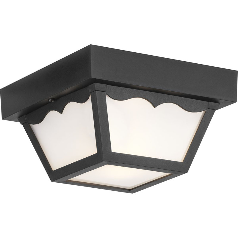 Plafonnier encastré d'extérieur blanc 8,25 po Bracken One, Noir