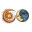 Sun Moon Wall Decal, Celestial Wall Sticker, Boho Bedroom Wall Art, Mystic Sun Moon Decor, Astrology Wall Mural, 179Gm-596892927