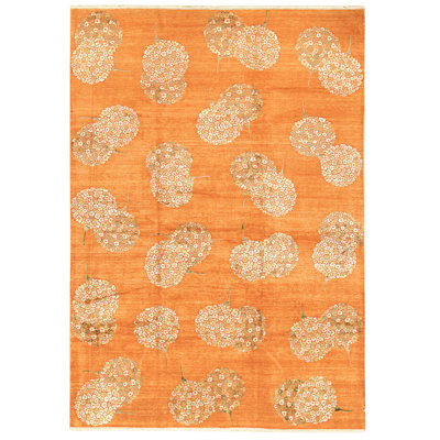 High-Quality Hand-Knotted Rust Area Rug