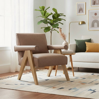 Fauteuil moderne en similicuir et espresso