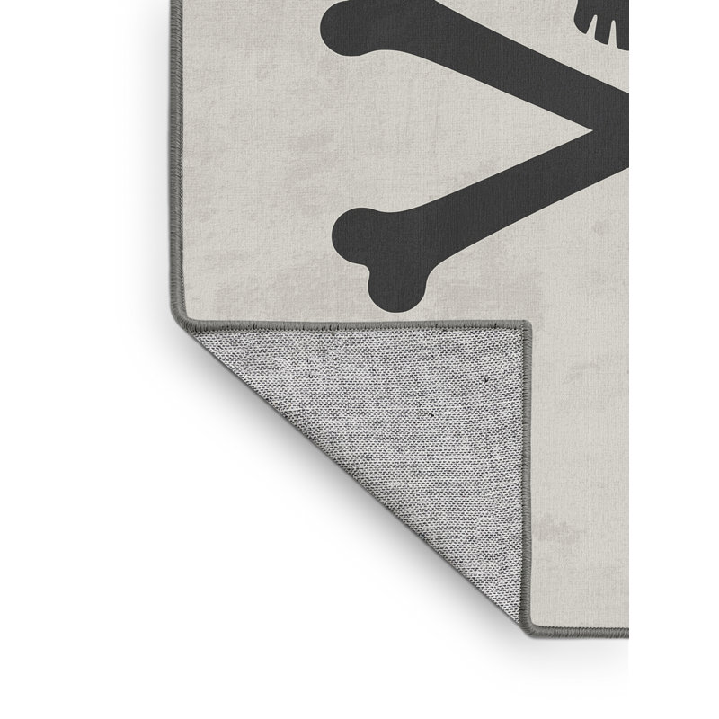 Tapis gris lavable à la machine Coalmont, 3 X 5