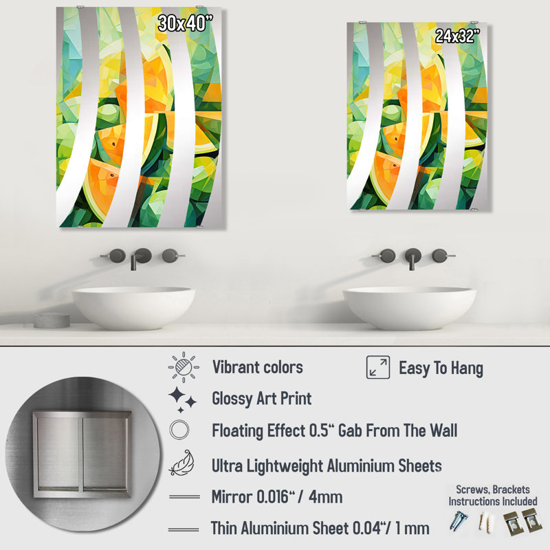 Miroir mural Melon, 32 po x 24 po