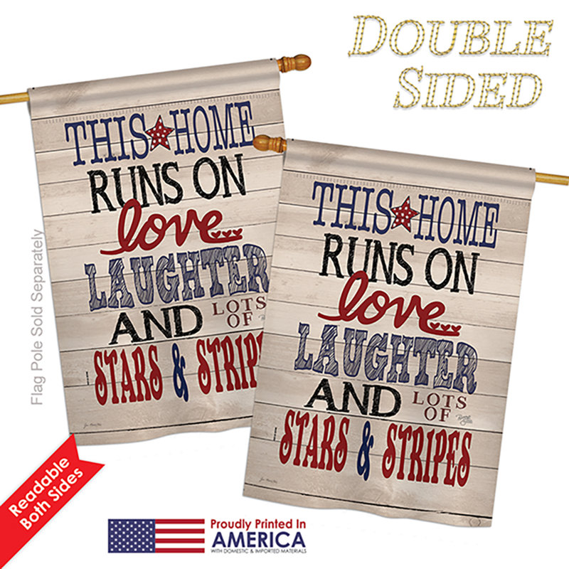 Drapeau de maison 40 po x 28 po en polyester à 2 côtés Americana Waterfront