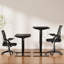 Bureau électrique debout avec ensemble de chaises de bureau ergonomiques, bureau assis-debout à hauteur réglable, poste de travail d'ordinateur de 47 pouces avec siège pivotant en filet, bureau à domicile et chaise combinée pour travailler, jouer, étudier