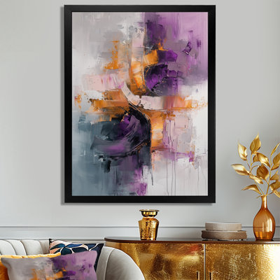 «Mauve liquide encre Prismatic Maze III», art abstrait sur toile à encre liquide