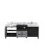 Meuble-lavabo double noir et gris 80 po X P 22 po D, ensemble de dessus en marbre gris et robinet chromé-1112447097