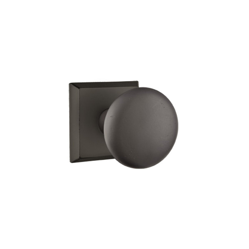 Privacy Winchester Knob with # 6 Rose, Flat Black Bronze