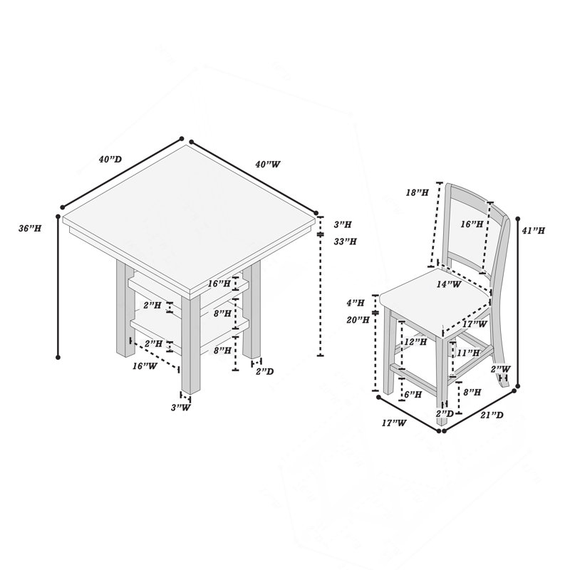 5 Piece Counter Height Dining Set