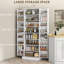 Armoire de rangement 65 po, blanc moderne, avec portes et tablettes pour la cuisine, espace