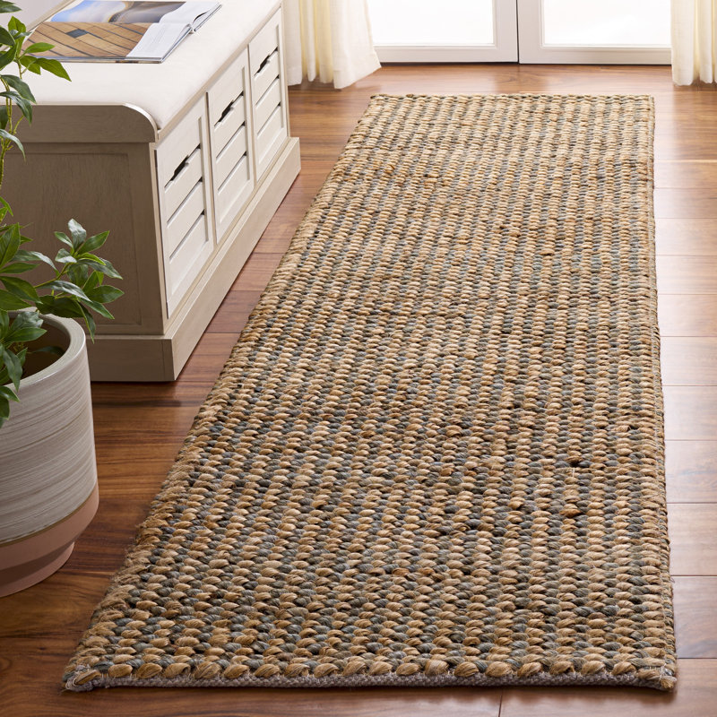 Natural Fiber Couture 110 Hand Woven 80% Jute; 20% Cotton No Pattern Rug, Runner 2'3" x 8'