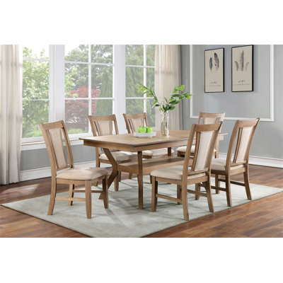 Table de salle à manger moderne moderne de ton naturel avec tablette inférieure ouverte 1pc